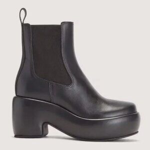 NEW Everlane The Puffa Boot Womens 7 Black Leather Clog Platform Bootie